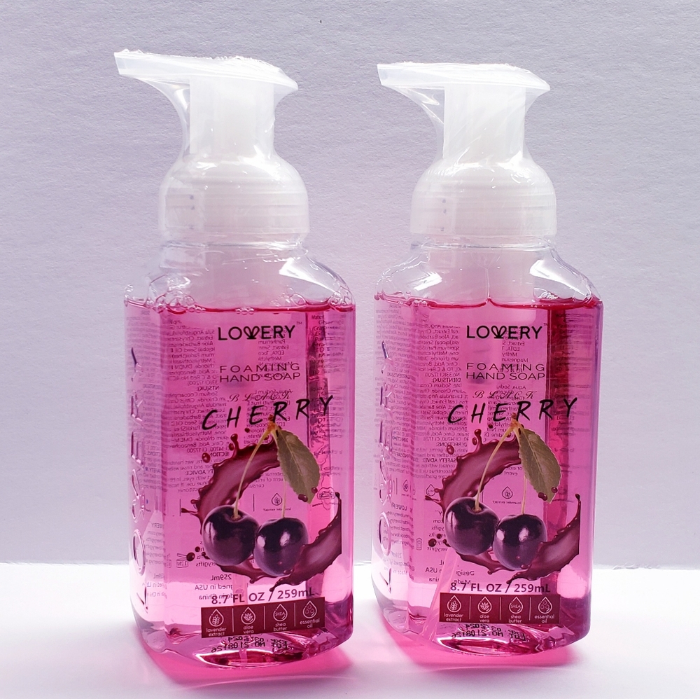 BLACK CHERRY Gentle Cleansing ALL Natural Moisturizing Foaming Hand Soap(2 pcs)
